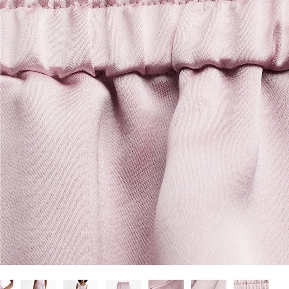 NWT Express High Waisted Satin Cargo Joggers Soft Blush Size Small - Picture 8 of 8